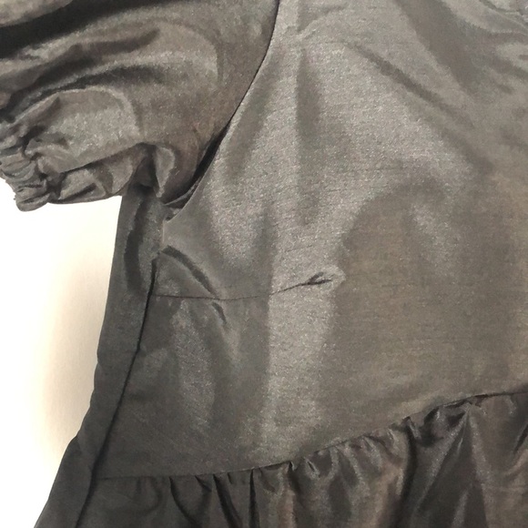 NWOT Kika Vargas x Target Tiered Ruffle Edge Puff Sleeve Midi Black Dress - Picture 6 of 16